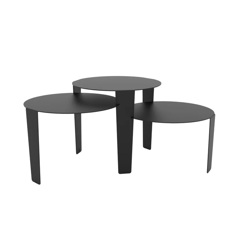 Dutch design Cascado 3-delig modulaire salontafel ovaal van staal - meerdere kleuren