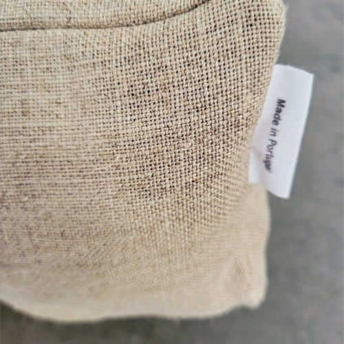 Poef van natuurlijk linnen & jute - beige