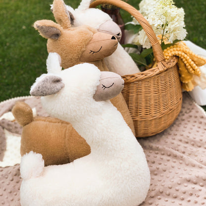 Handgemaakt Alpaca knuffel kussen - crème