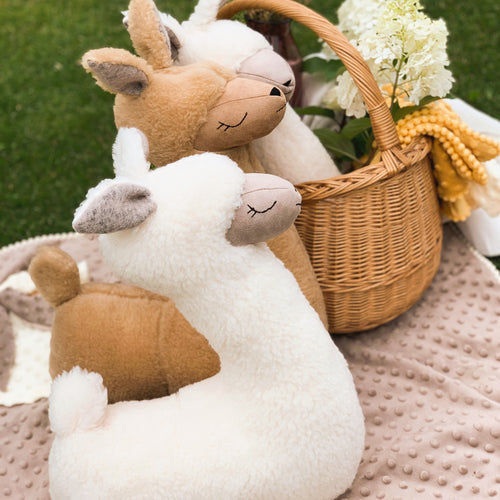Handgemaakt Alpaca knuffel kussen - crème