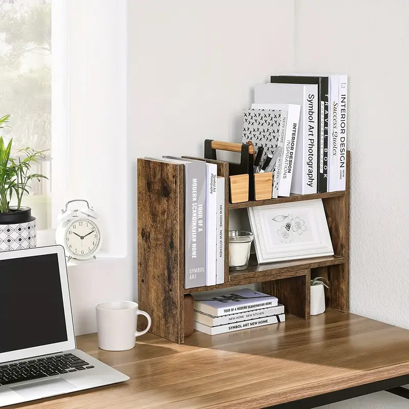 Eco-Friendly Wooden Desktop Organizer and Display Shelf-2