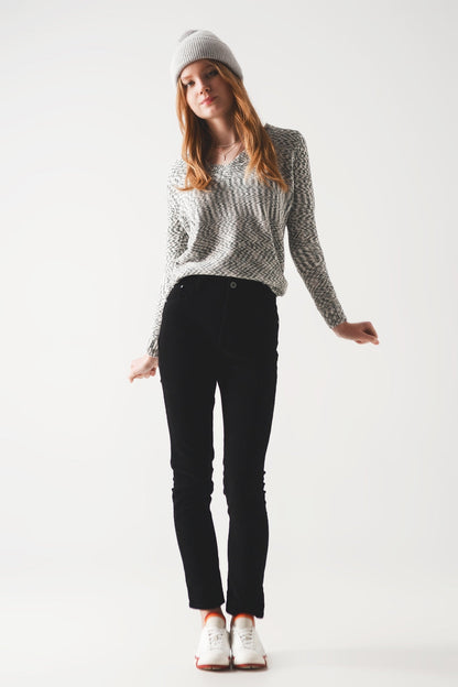 Skinny jeans corduroy katoen - zwart