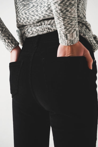 Skinny jeans corduroy katoen - zwart