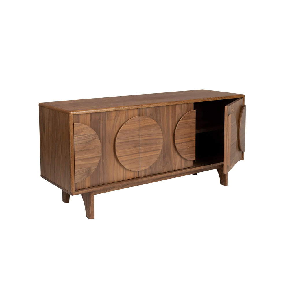 Design dressoir kast Zuiver Groove massief Walnoot of Eiken hout - bruin