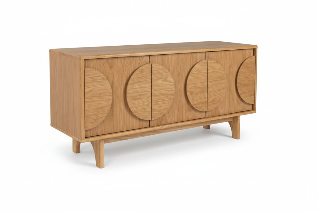 Design dressoir kast Zuiver Groove massief Walnoot of Eiken hout - bruin