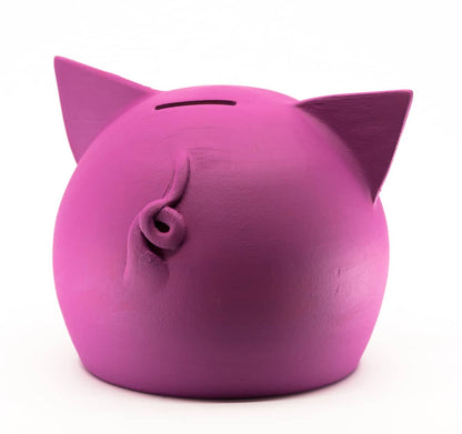 Handgemaakt keramische krijtbord spaarpot varkentje  - meerdere kleuren