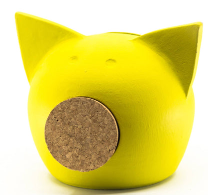 Handgemaakt keramische krijtbord spaarpot varkentje  - meerdere kleuren