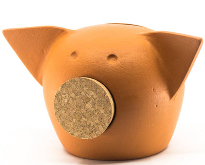 Handgemaakt keramische krijtbord spaarpot varkentje  - meerdere kleuren