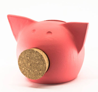 Handgemaakt keramische krijtbord spaarpot varkentje  - meerdere kleuren