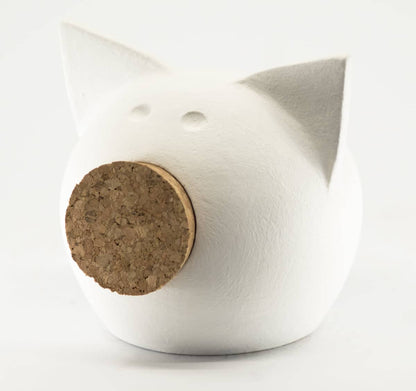 Handgemaakt keramische krijtbord spaarpot varkentje  - meerdere kleuren