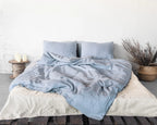 100% linnen kussensloop met envelop sluiting - pastel blauw