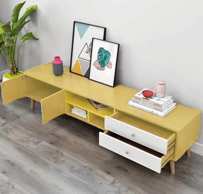 Two-Doors, Two-Drawers Wooden TV Cabinet-4