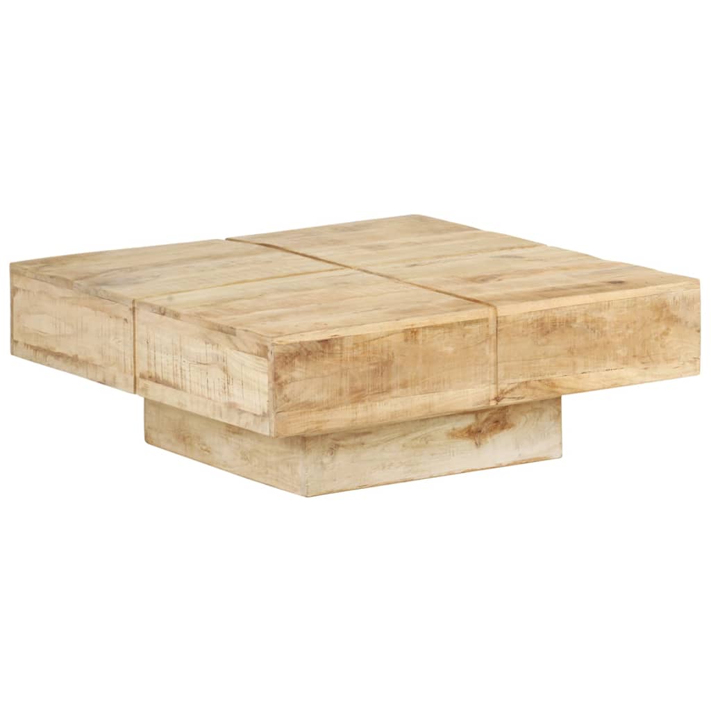 Design salontafel vierkant van massief mango hout - bruin