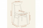 Set van 2 design stoelen van massief rubber hout- bruin
