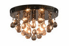 Plafondlamp kroonluchter met kunststof kristallen - transparant of zwart