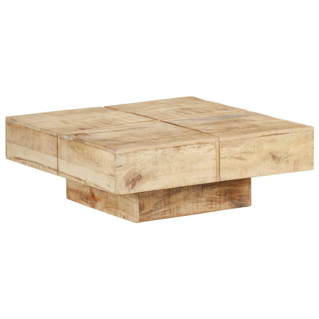 Design salontafel vierkant van massief mango hout - bruin