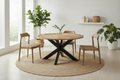 Ronde eettafel van massief ruw mango hout en metaal Ø 150 cm - bruin en zwart
