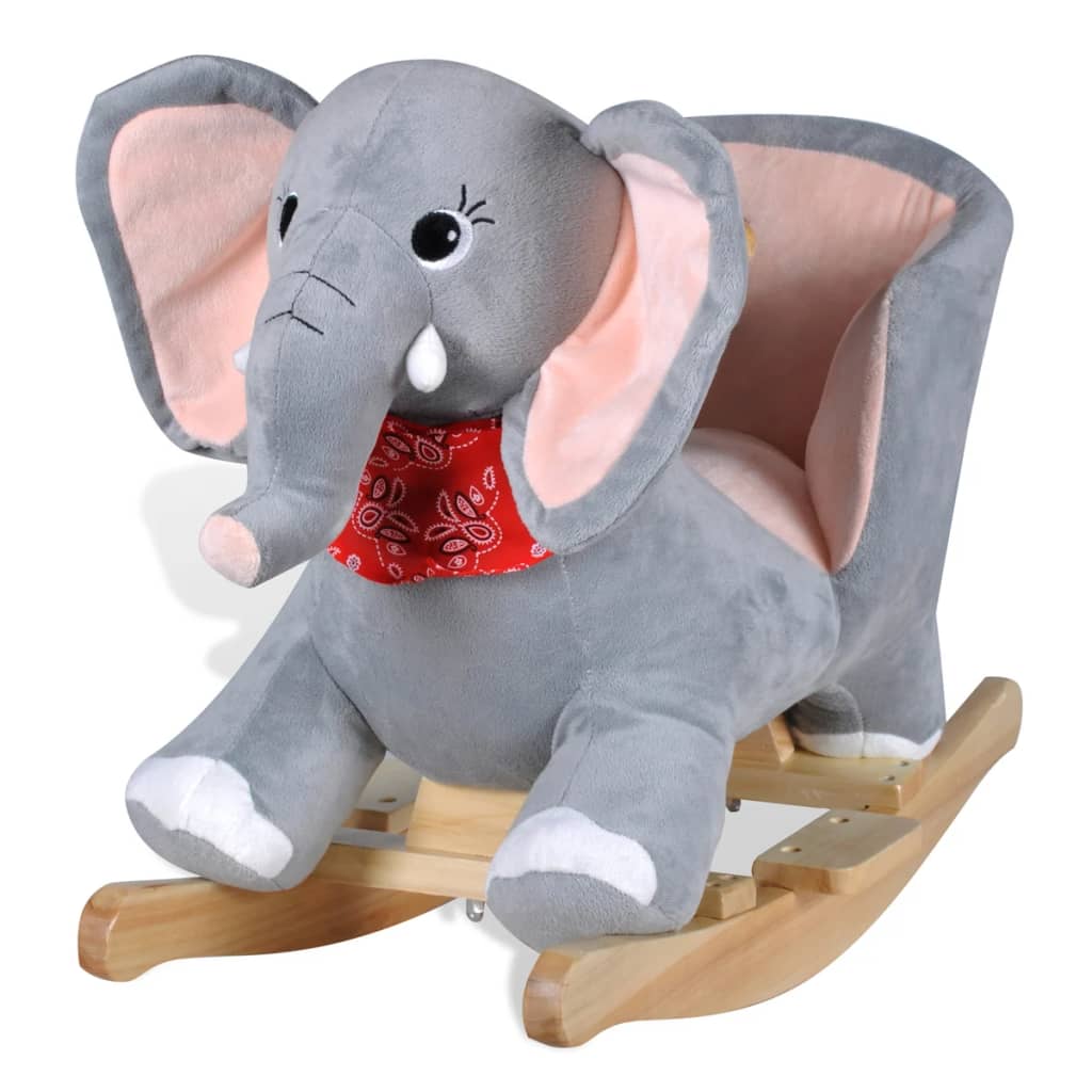 Hobbel dier olifant van hout en pluche