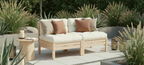 Modulaire tuinbank 2-zits met rugleuning van massief grenenhout - bruin of wit