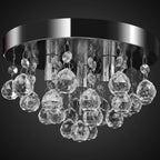 Plafondlamp kroonluchter met kunststof kristallen - transparant of zwart
