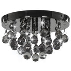 Plafondlamp kroonluchter met kunststof kristallen - transparant of zwart