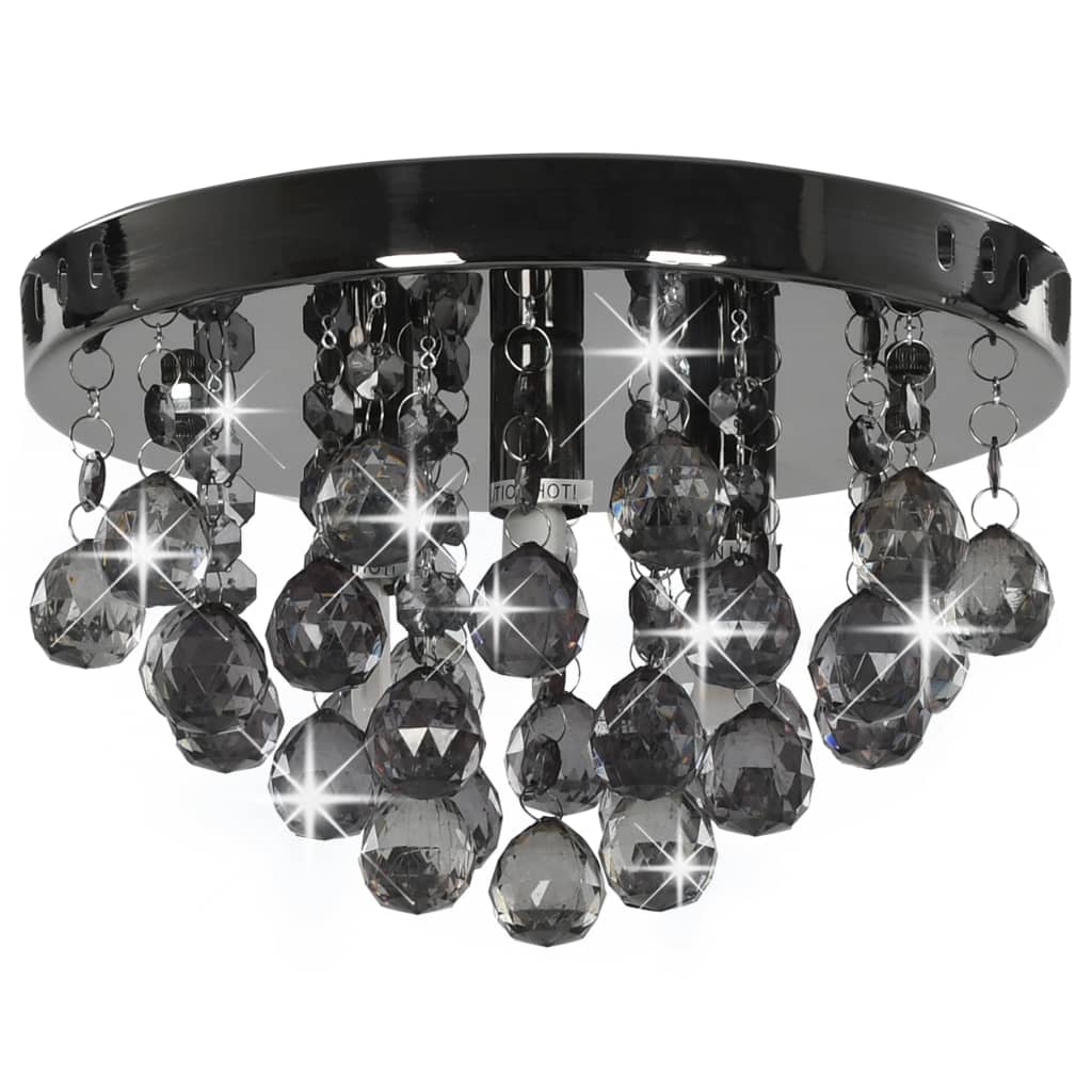 Plafondlamp kroonluchter met kunststof kristallen - transparant of zwart