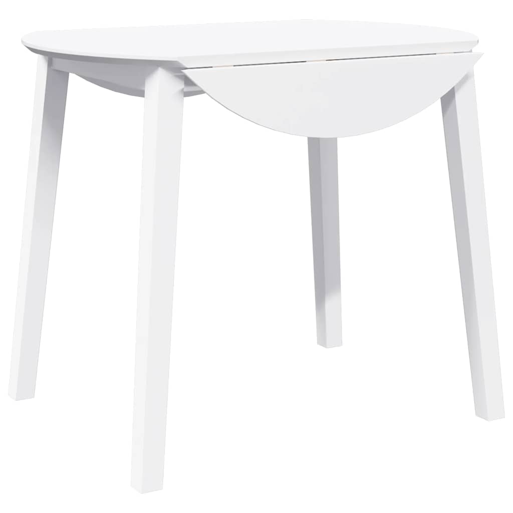 Compact inklapbare ronde eettafel van massief rubber hout 90 cm - meerdere kleuren