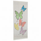 Gordijn van bamboe met vlinders design 90x200 cm - wit met kleuren patroon