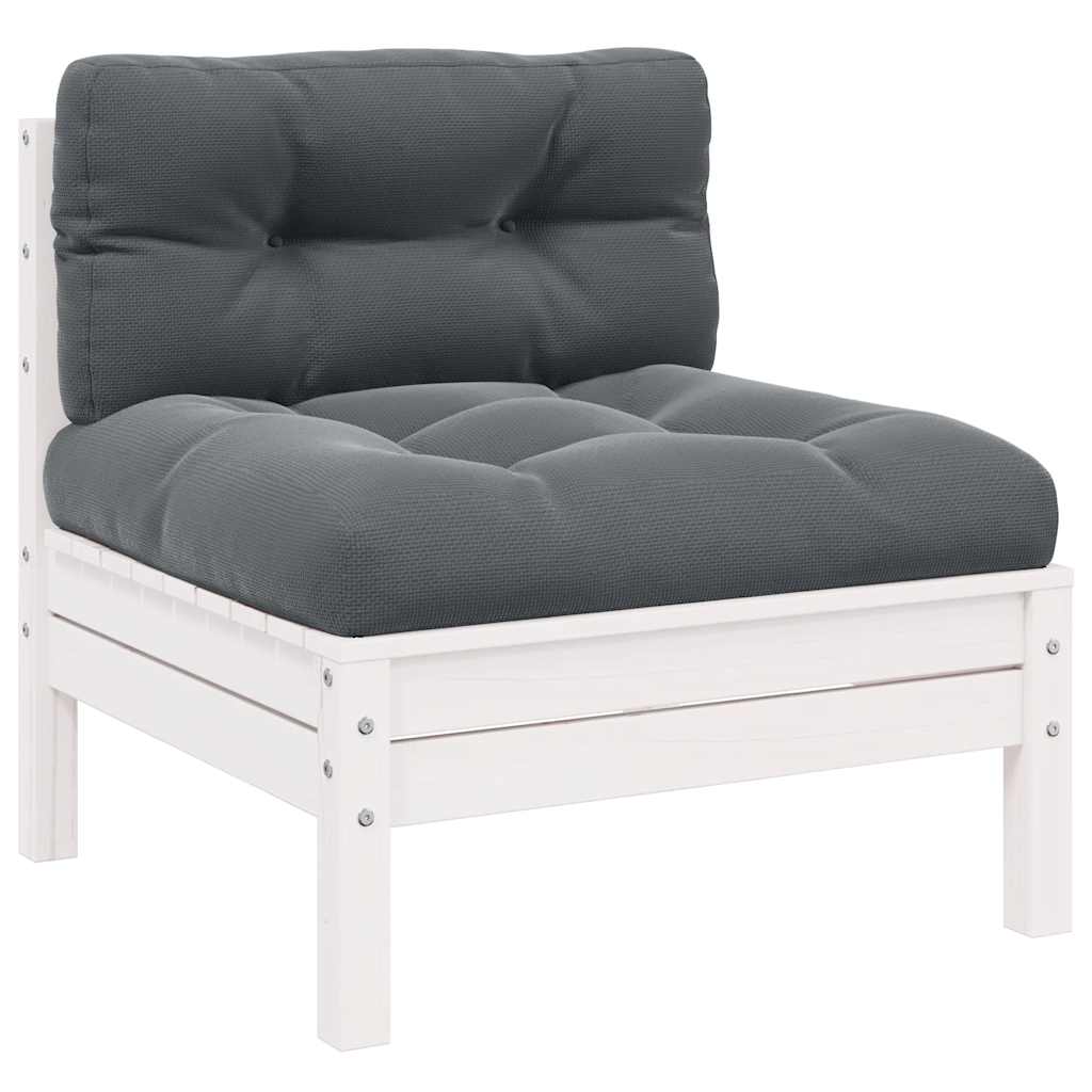 Modulaire tuinbank 2-zits met rugleuning van massief grenenhout - bruin of wit