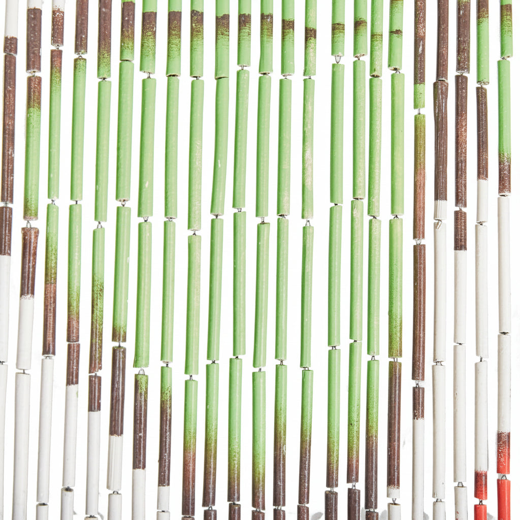 Gordijn van bamboe met vlinders design 90x200 cm - wit met kleuren patroon