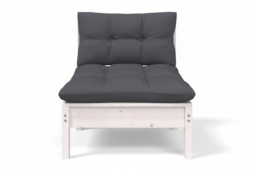 Modulaire tuinbank 2-zits met rugleuning van massief grenenhout - bruin of wit