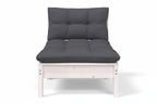 Modulaire tuinbank 2-zits met rugleuning van massief grenenhout - bruin of wit