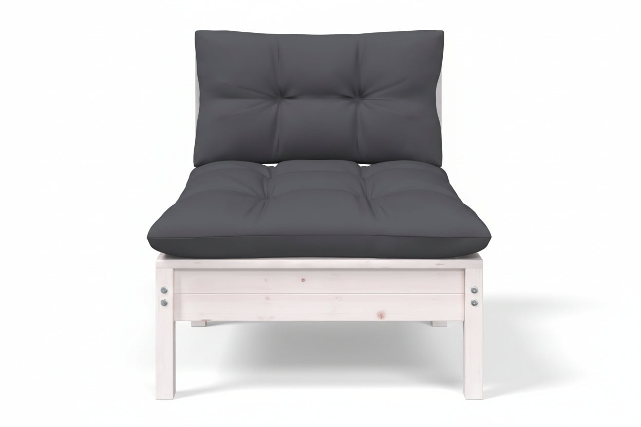 Modulaire tuinbank 2-zits met rugleuning van massief grenenhout - bruin of wit