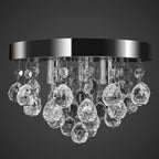 Plafondlamp kroonluchter met kunststof kristallen - transparant of zwart