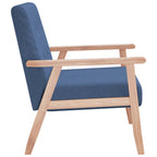 Vintage fauteuil van hout en stof - blauw