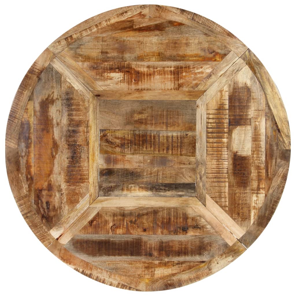 Ronde eettafel van massief ruw mango hout en metaal Ø 150 cm - bruin en zwart