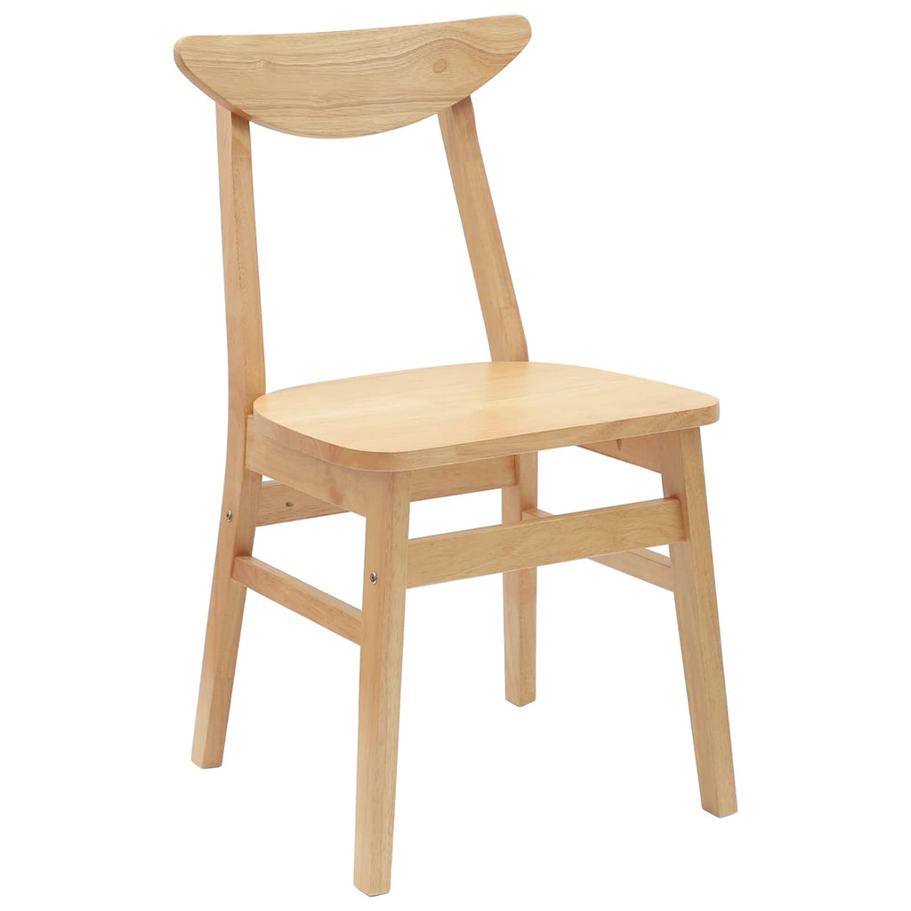 Set van 2 design stoelen van massief rubber hout- bruin