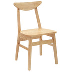 Set van 2 design stoelen van massief rubber hout- bruin