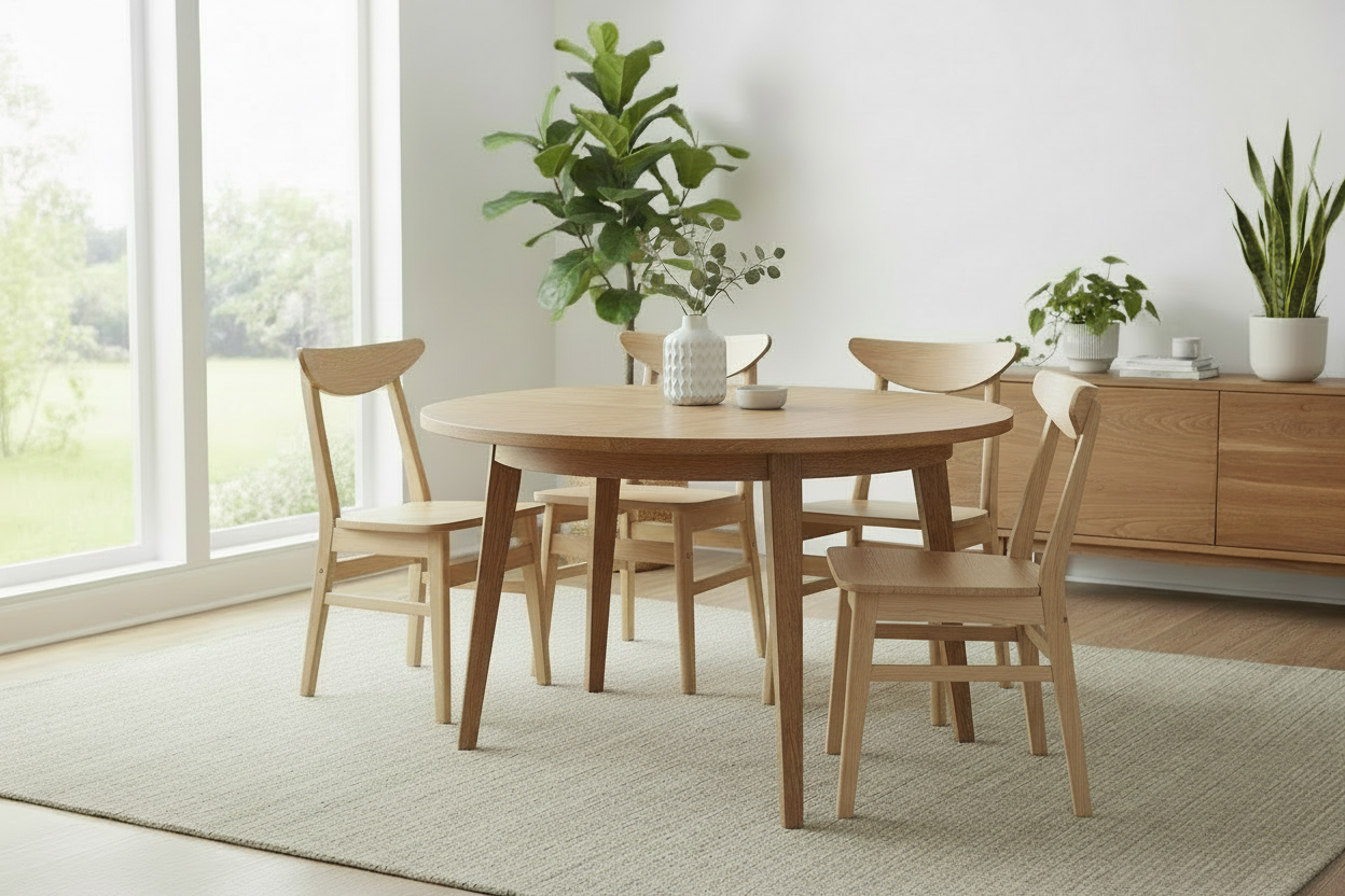 Set van 2 design stoelen van massief rubber hout- bruin