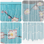 Modern gordijn van bamboe met Sakura bloemen design 90x200 cm - blauw, wit en roze