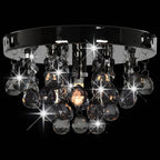 Plafondlamp kroonluchter met kunststof kristallen - transparant of zwart