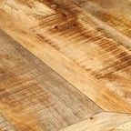 Ronde eettafel van massief ruw mango hout en metaal Ø 150 cm - bruin en zwart