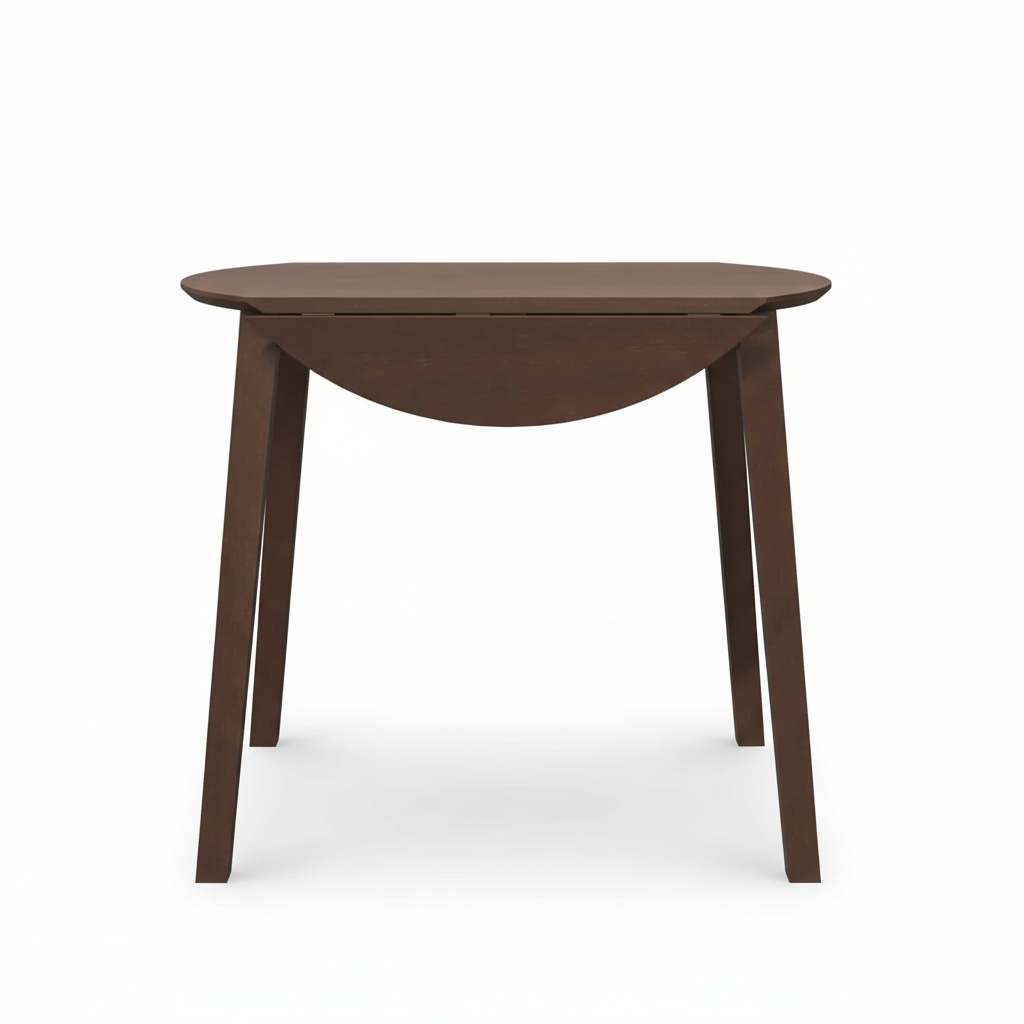 Compact inklapbare ronde eettafel van massief rubber hout 90 cm - meerdere kleuren