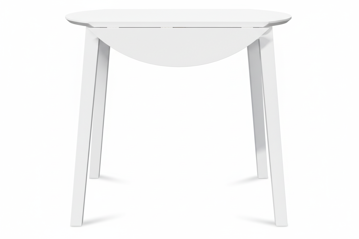 Compact inklapbare ronde eettafel van massief rubber hout 90 cm - meerdere kleuren