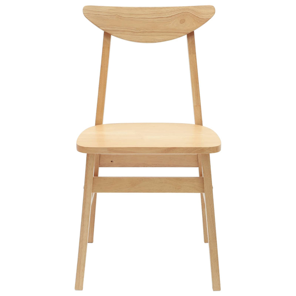 Set van 2 design stoelen van massief rubber hout- bruin