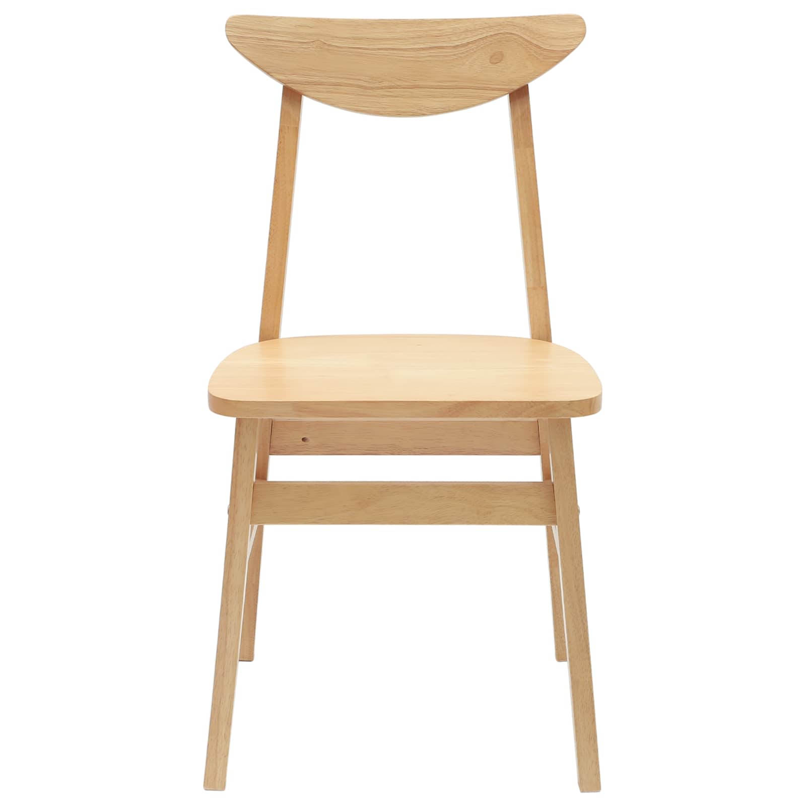Set van 2 design stoelen van massief rubber hout- bruin