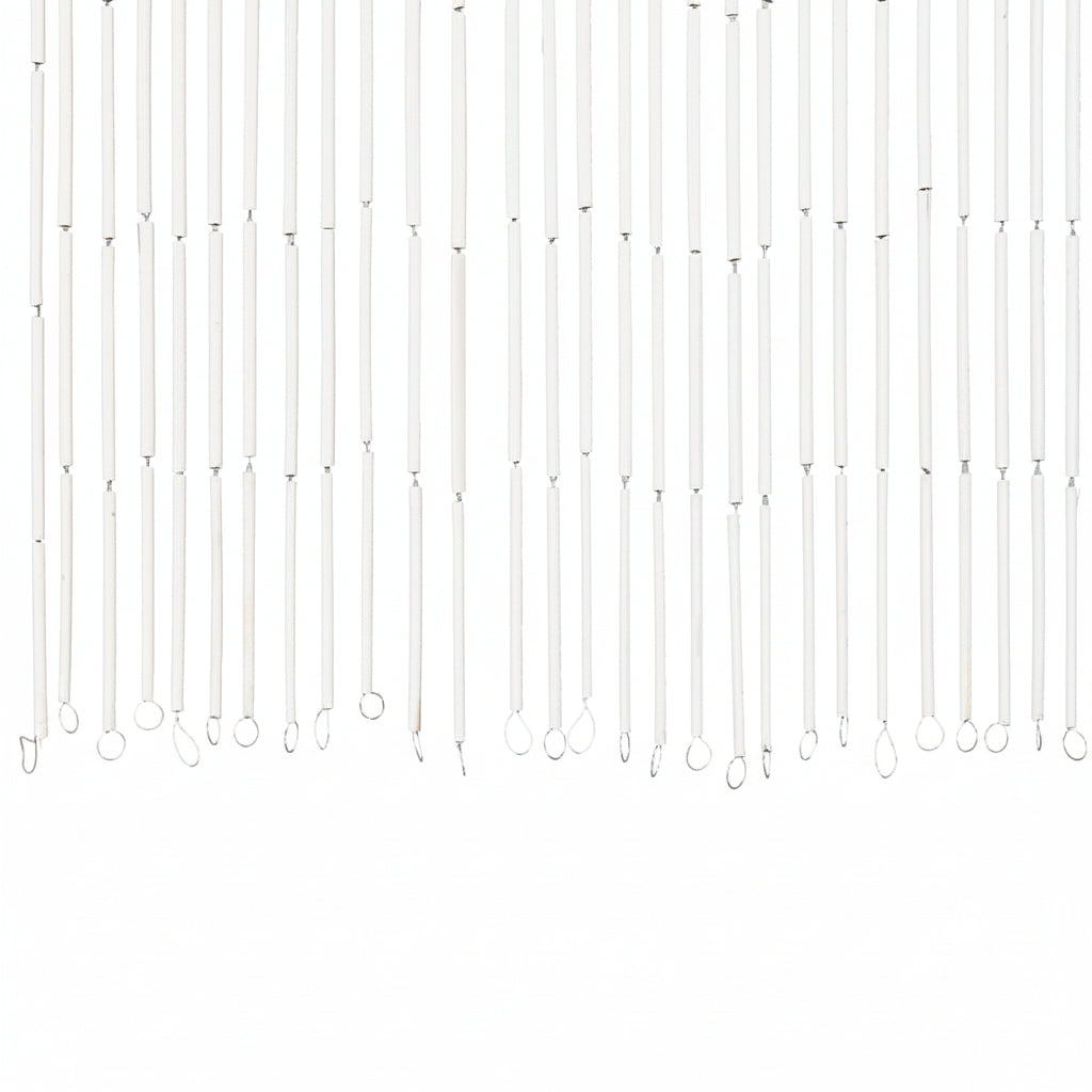 Gordijn van bamboe met vlinders design 90x200 cm - wit met kleuren patroon