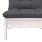 Modulaire tuinbank 2-zits met rugleuning van massief grenenhout - bruin of wit