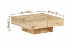 Design salontafel vierkant van massief mango hout - bruin