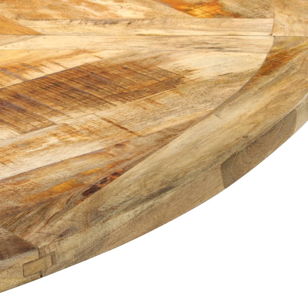 Ronde eettafel van massief ruw mango hout en metaal Ø 150 cm - bruin en zwart